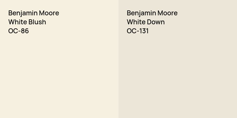 Benjamin Moore White Blush vs. Benjamin Moore White Down