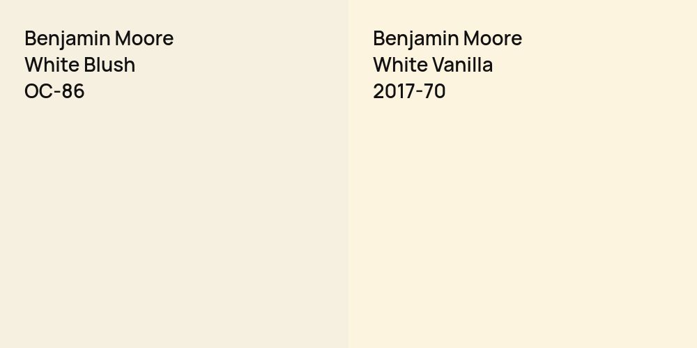 Benjamin Moore White Blush vs. Benjamin Moore White Vanilla