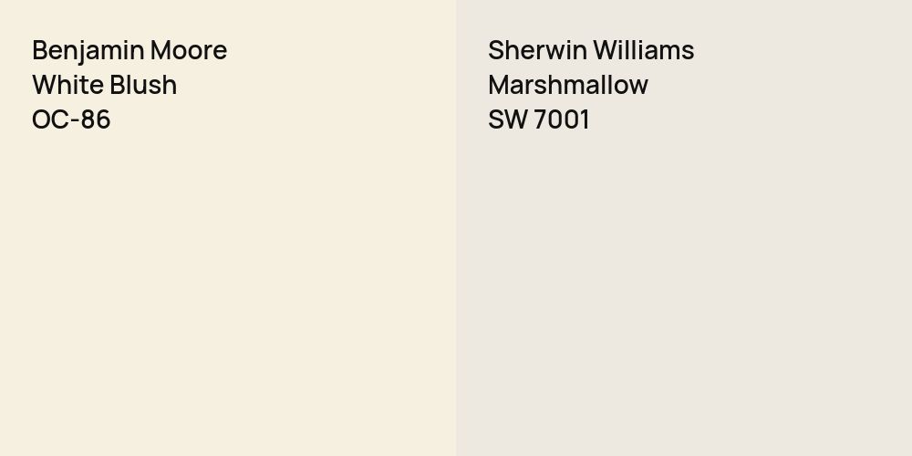 Benjamin Moore White Blush vs. Sherwin Williams Marshmallow