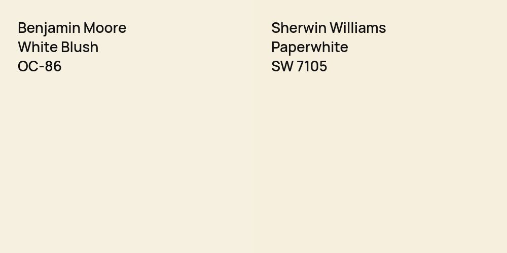 Benjamin Moore White Blush vs. Sherwin Williams Paperwhite