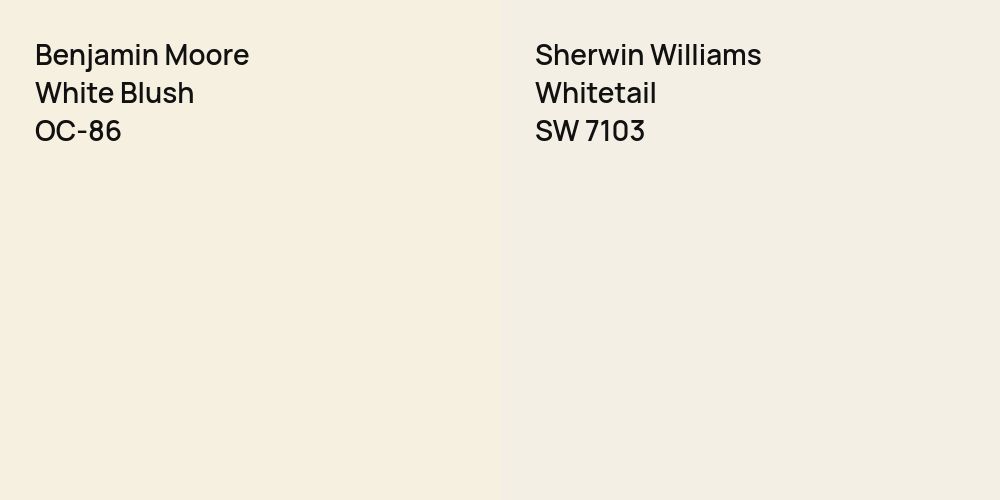 Benjamin Moore White Blush vs. Sherwin Williams Whitetail