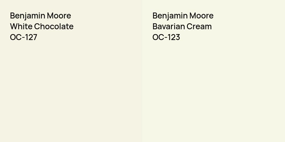 Benjamin Moore White Chocolate vs. Benjamin Moore Bavarian Cream