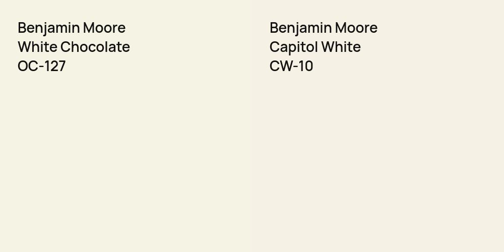 Benjamin Moore White Chocolate vs. Benjamin Moore Capitol White