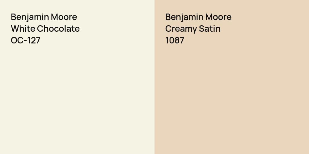 Benjamin Moore White Chocolate vs. Benjamin Moore Creamy Satin