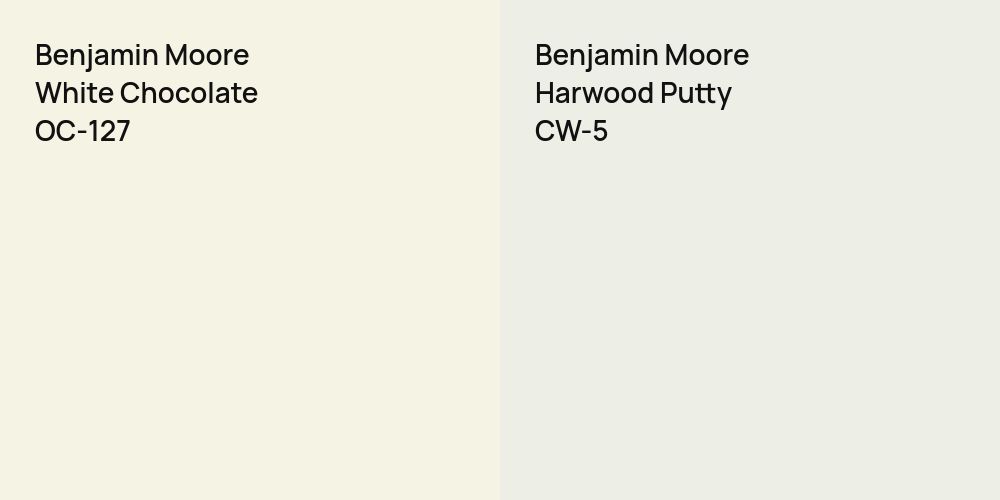 Benjamin Moore White Chocolate vs. Benjamin Moore Harwood Putty