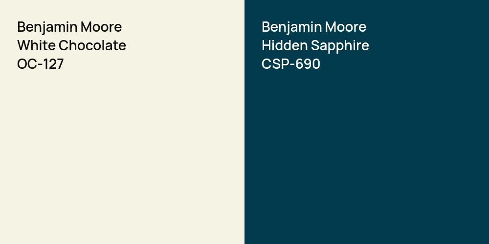 Benjamin Moore White Chocolate vs. Benjamin Moore Hidden Sapphire