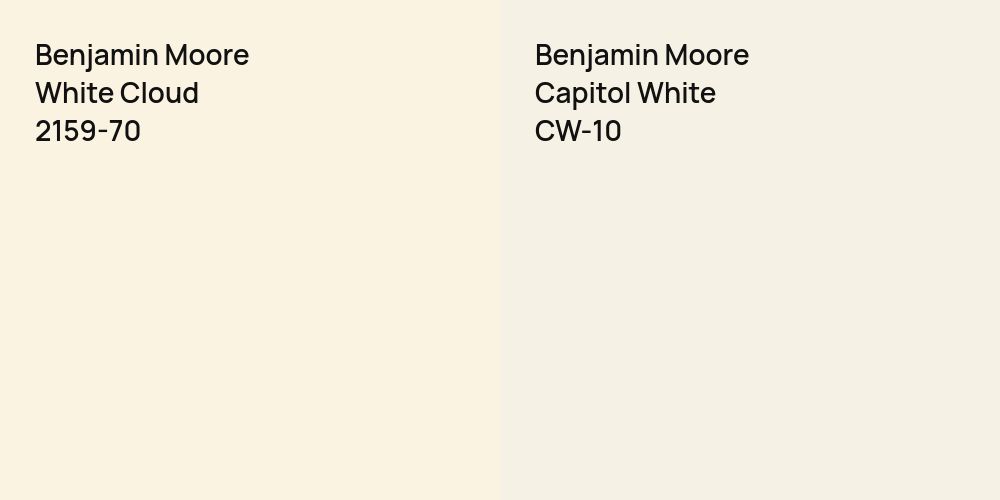 Benjamin Moore White Cloud vs. Benjamin Moore Capitol White