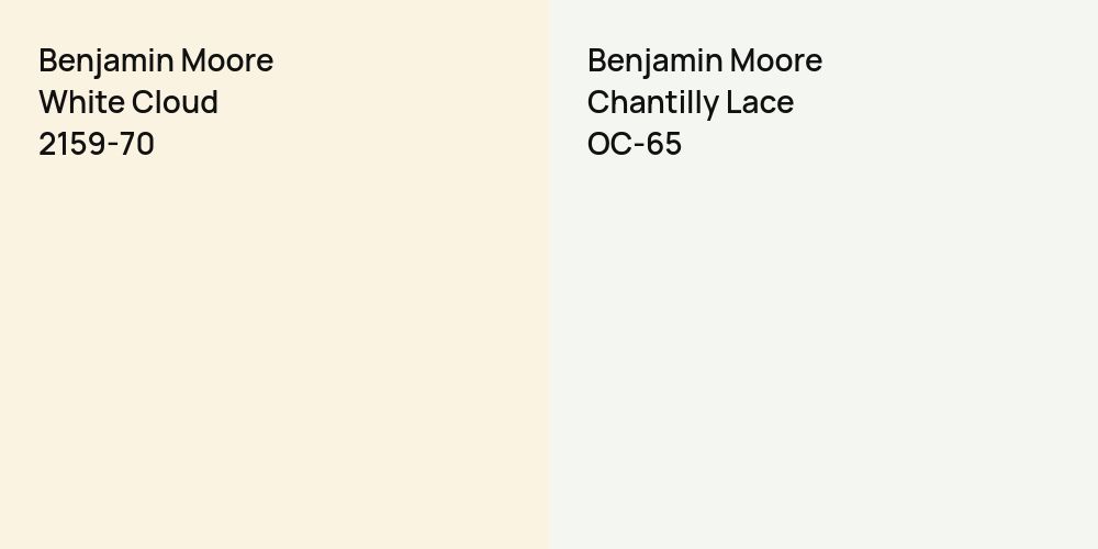 Benjamin Moore White Cloud vs. Benjamin Moore Chantilly Lace