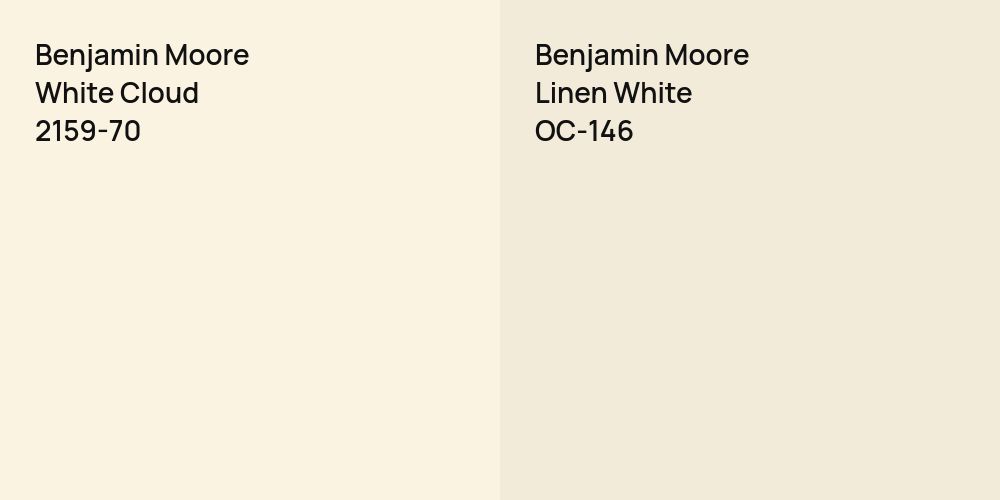 Benjamin Moore White Cloud vs. Benjamin Moore Linen White