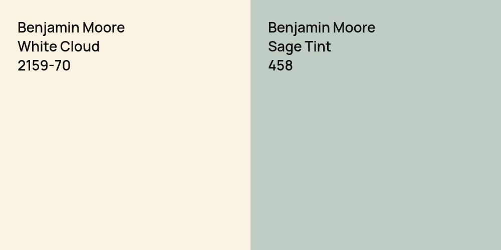 Benjamin Moore White Cloud vs. Benjamin Moore Sage Tint