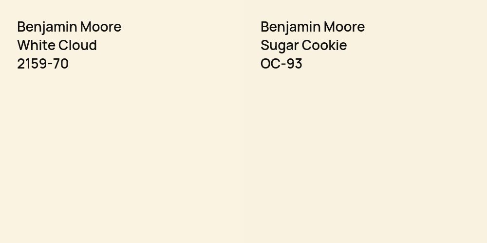 Benjamin Moore White Cloud vs. Benjamin Moore Sugar Cookie