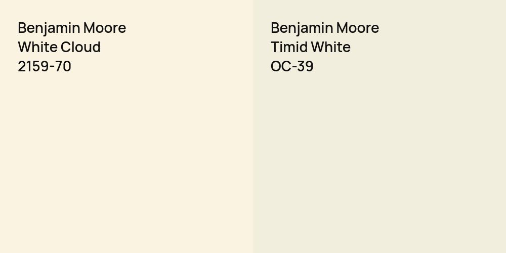 Benjamin Moore White Cloud vs. Benjamin Moore Timid White