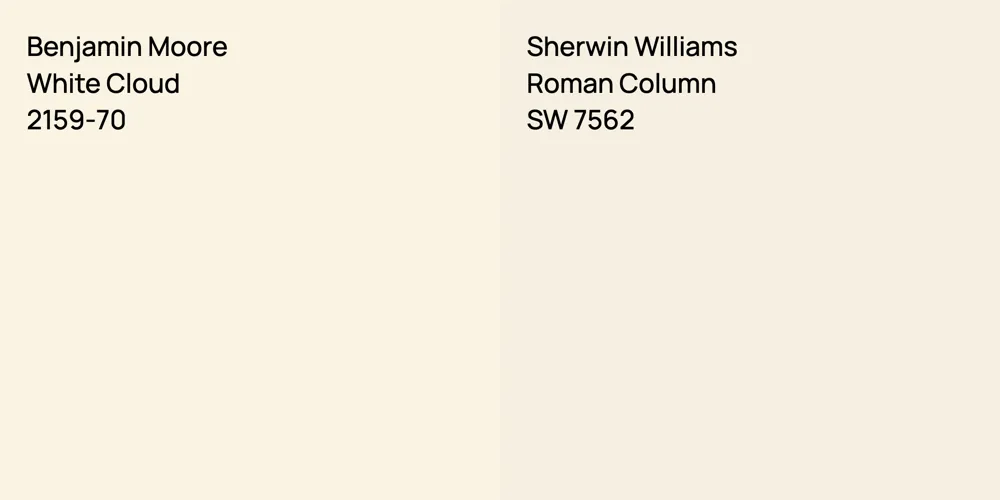 Benjamin Moore White Cloud vs. Sherwin Williams Roman Column