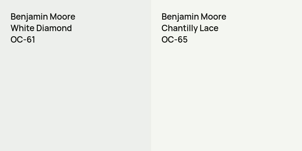 Benjamin Moore White Diamond vs. Benjamin Moore Chantilly Lace