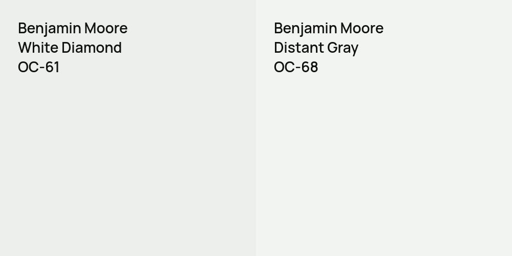 Benjamin Moore White Diamond vs. Benjamin Moore Distant Gray