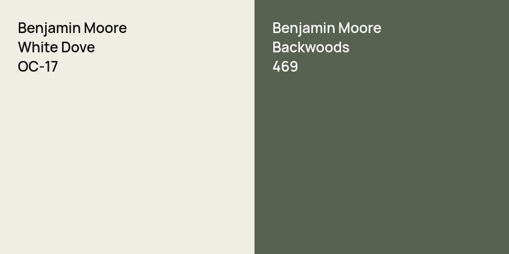 Benjamin Moore White Dove vs. Benjamin Moore Backwoods