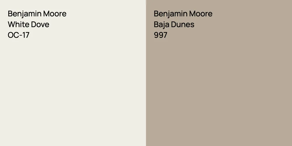 Benjamin Moore White Dove vs. Benjamin Moore Baja Dunes