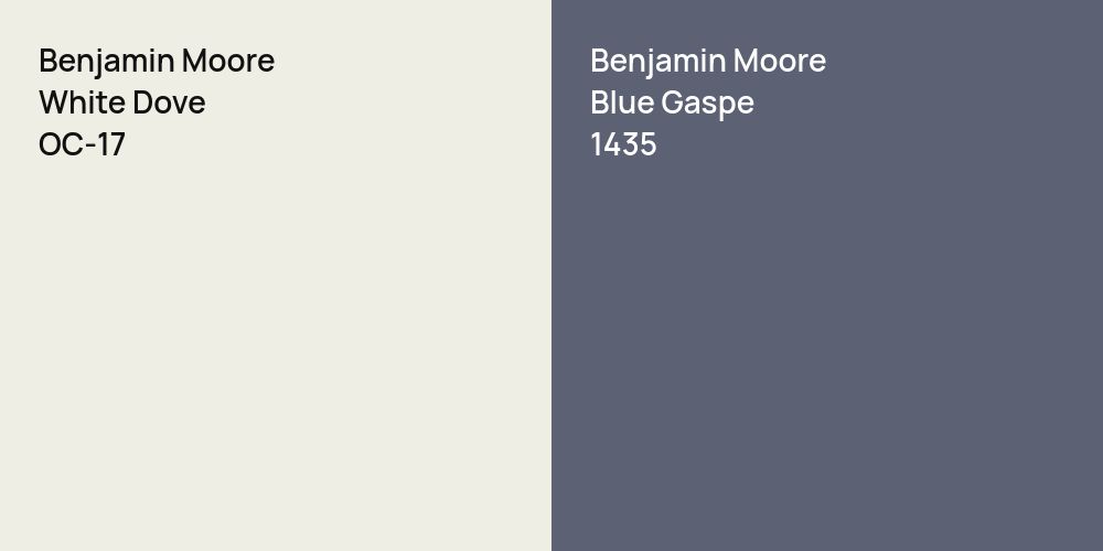 Benjamin Moore White Dove vs. Benjamin Moore Blue Gaspe