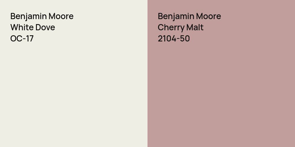 Benjamin Moore White Dove vs. Benjamin Moore Cherry Malt