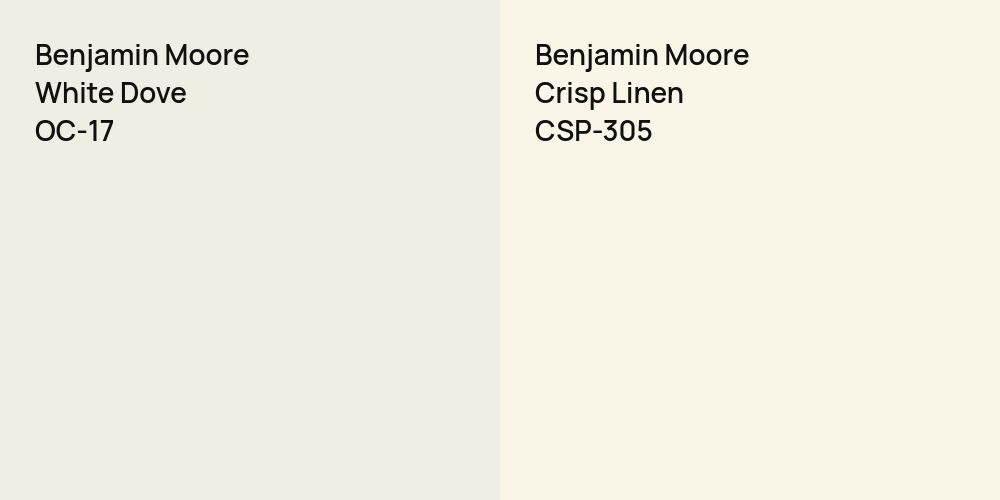 Benjamin Moore White Dove vs. Benjamin Moore Crisp Linen