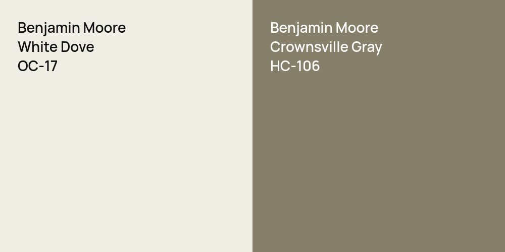 Benjamin Moore White Dove vs. Benjamin Moore Crownsville Gray