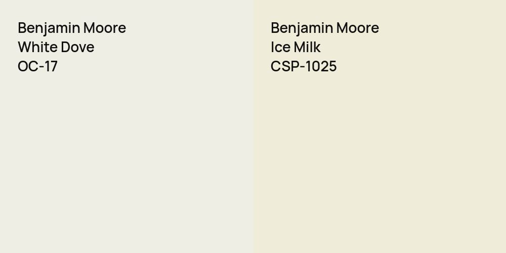 Benjamin Moore White Dove vs. Benjamin Moore Ice Milk