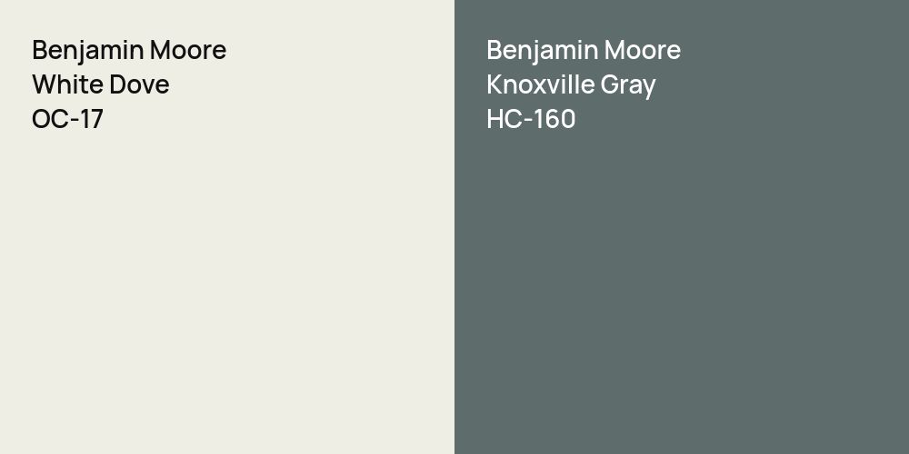 Benjamin Moore White Dove vs. Benjamin Moore Knoxville Gray