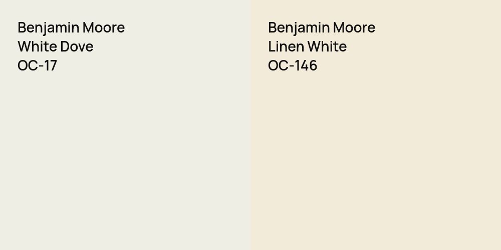 Benjamin Moore White Dove vs. Benjamin Moore Linen White