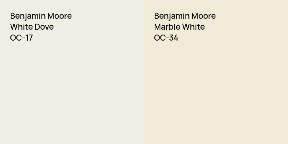 Benjamin Moore White Dove vs. Benjamin Moore Marble White