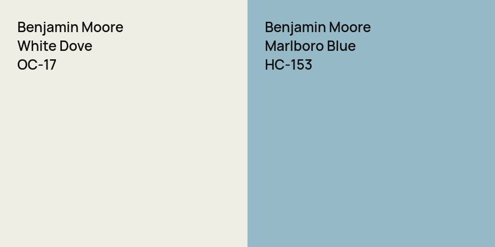 Benjamin Moore White Dove vs. Benjamin Moore Marlboro Blue