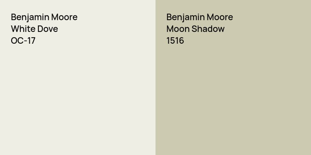 Benjamin Moore White Dove vs. Benjamin Moore Moon Shadow