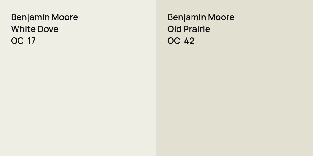 Benjamin Moore White Dove vs. Benjamin Moore Old Prairie