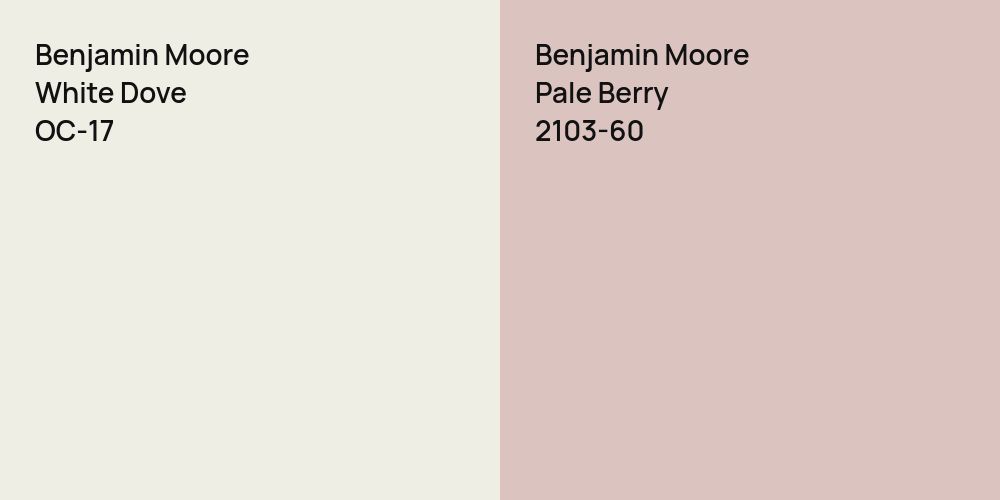 Benjamin Moore White Dove vs. Benjamin Moore Pale Berry