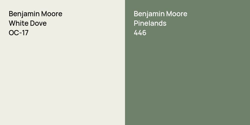 Benjamin Moore White Dove vs. Benjamin Moore Pinelands