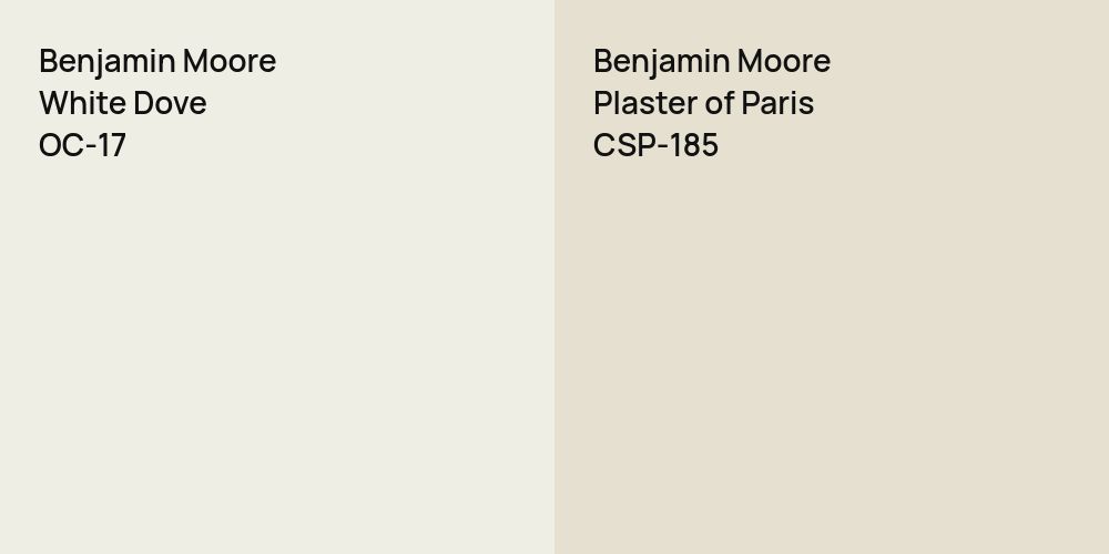 Benjamin Moore White Dove vs. Benjamin Moore Plaster of Paris