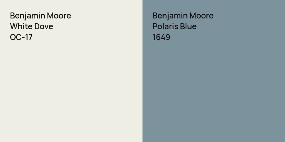 Benjamin Moore White Dove vs. Benjamin Moore Polaris Blue