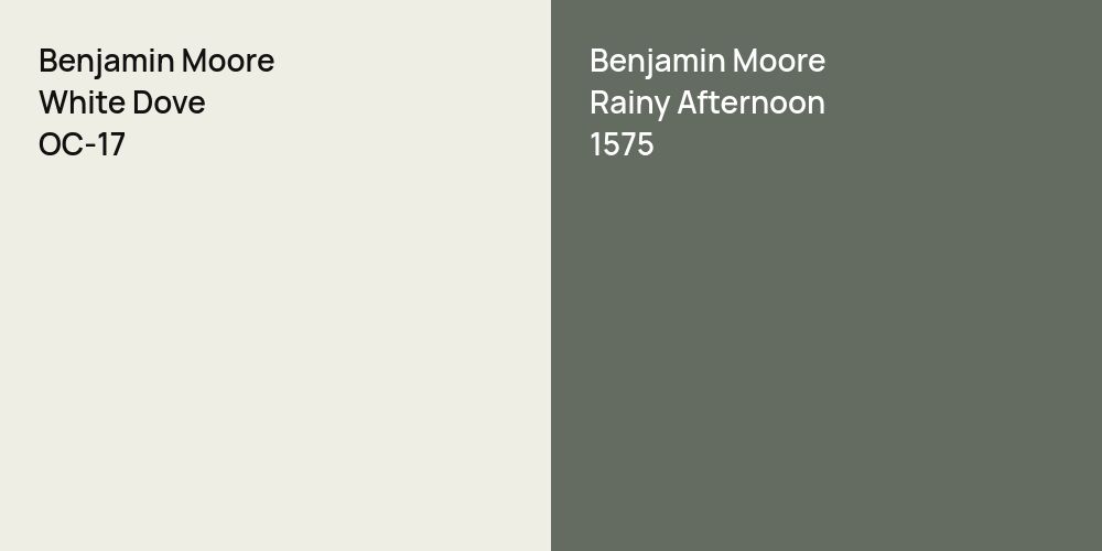 Benjamin Moore White Dove vs. Benjamin Moore Rainy Afternoon