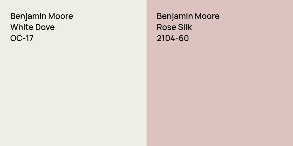 Benjamin Moore White Dove vs. Benjamin Moore Rose Silk