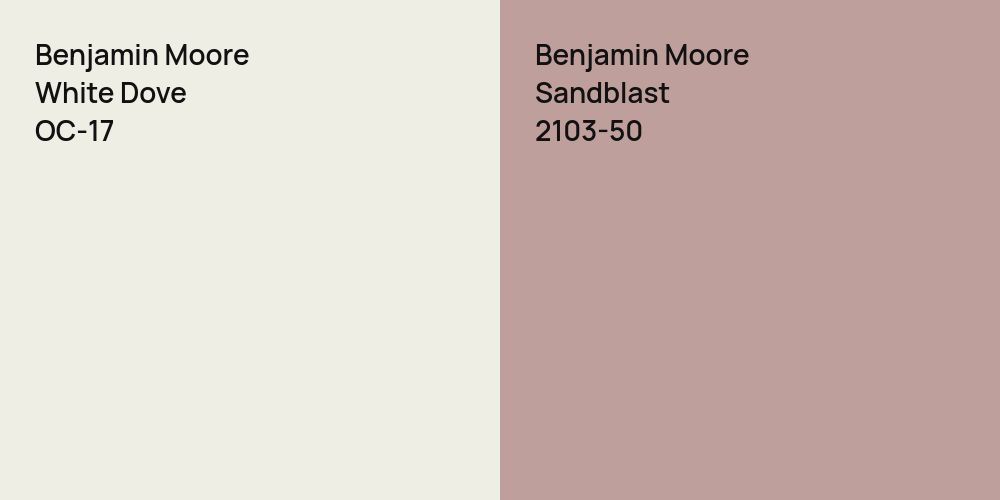 Benjamin Moore White Dove vs. Benjamin Moore Sandblast