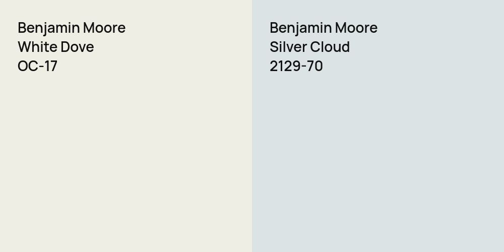 Benjamin Moore White Dove vs. Benjamin Moore Silver Cloud