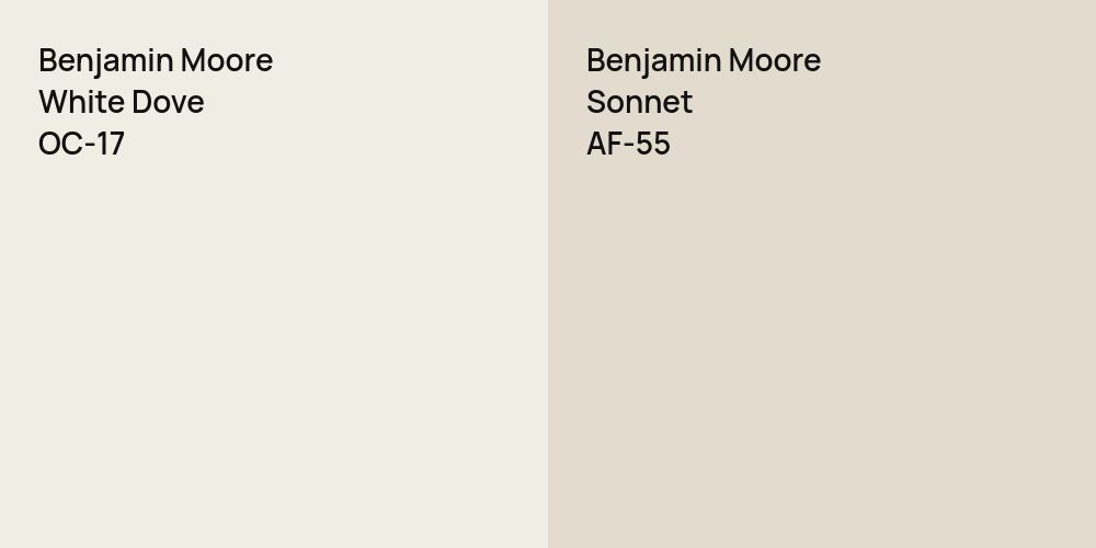 Benjamin Moore White Dove vs. Benjamin Moore Sonnet