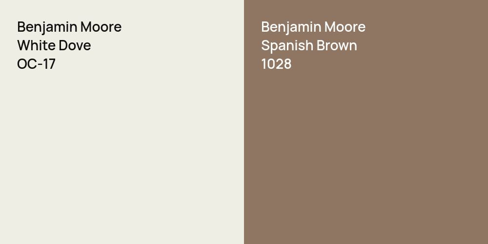 Benjamin Moore White Dove vs. Benjamin Moore Spanish Brown