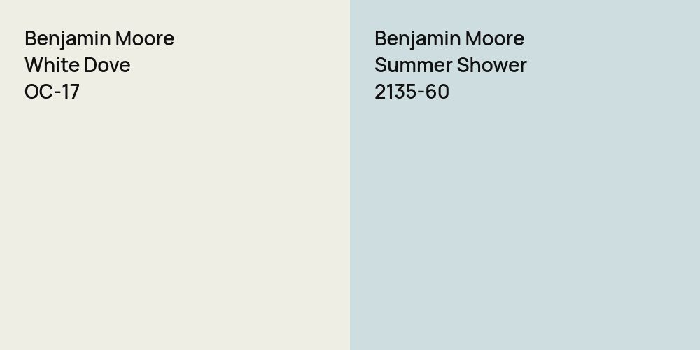 Benjamin Moore White Dove vs. Benjamin Moore Summer Shower