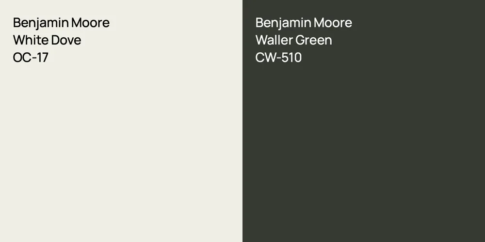 Benjamin Moore White Dove vs. Benjamin Moore Waller Green