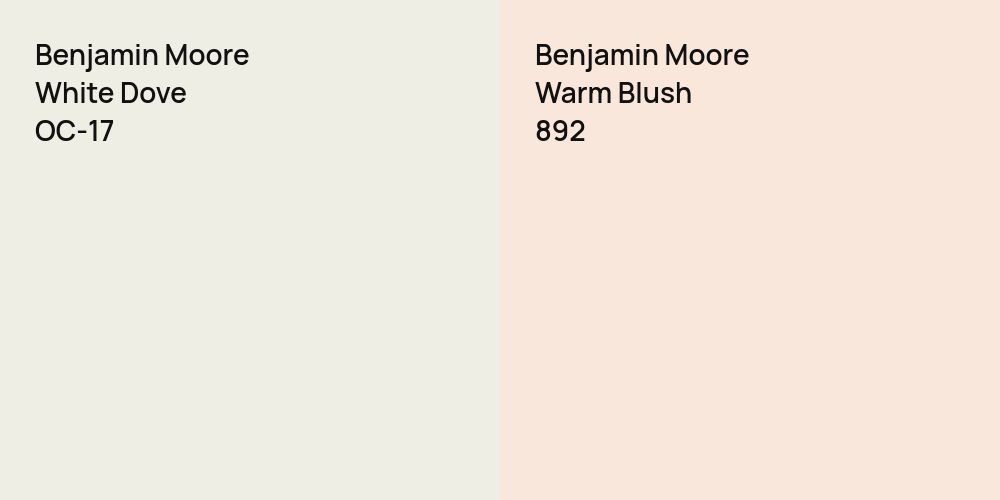 Benjamin Moore White Dove vs. Benjamin Moore Warm Blush