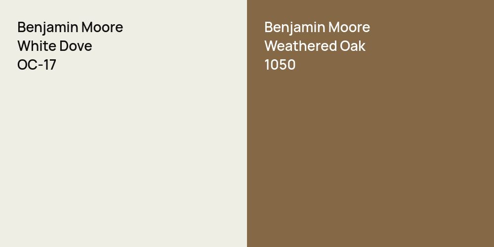 Benjamin Moore White Dove vs. Benjamin Moore Weathered Oak