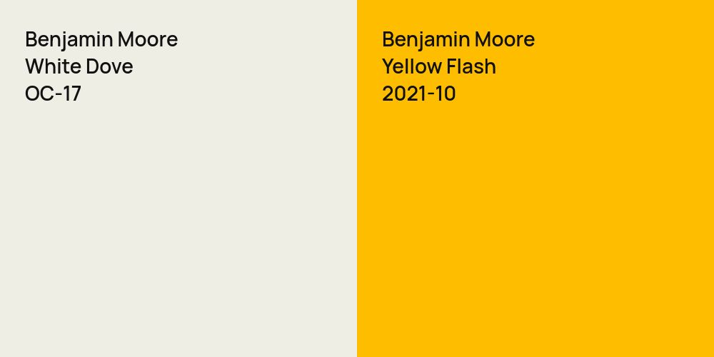 Benjamin Moore White Dove vs. Benjamin Moore Yellow Flash