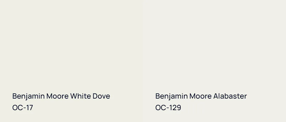Benjamin Moore White Dove OC-17 vs Benjamin Moore Alabaster OC-129