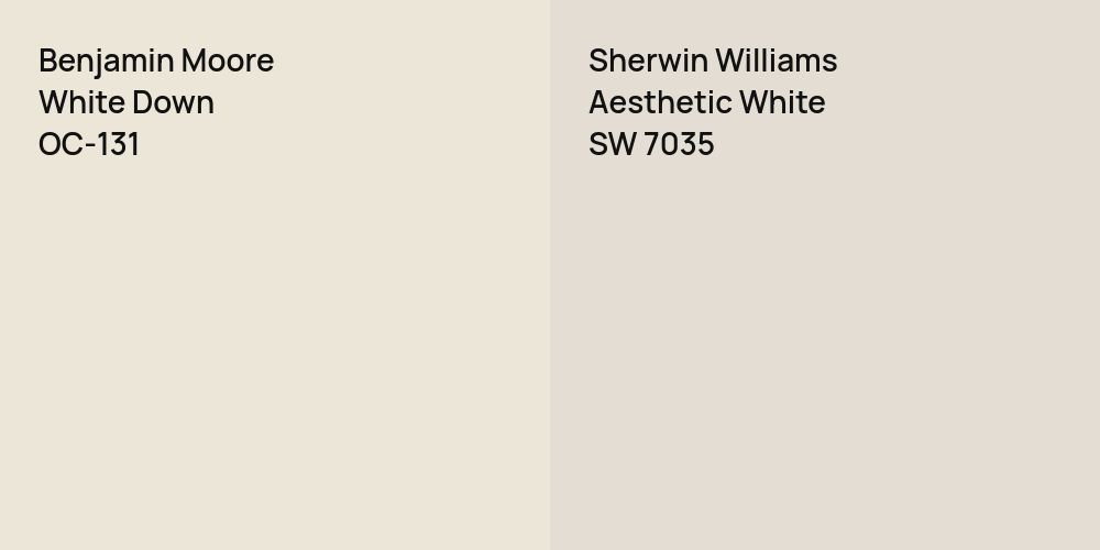 Benjamin Moore White Down vs. Sherwin Williams Aesthetic White