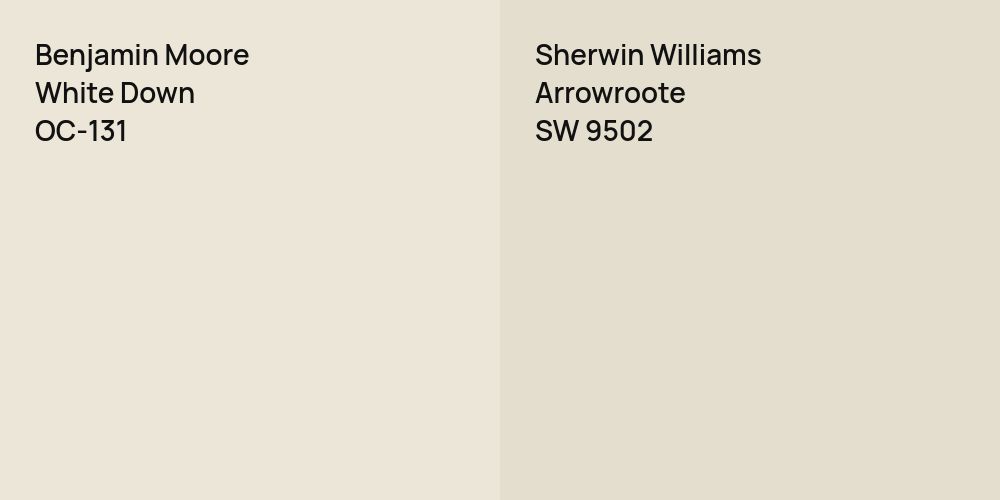 Benjamin Moore White Down vs. Sherwin Williams Arrowroote